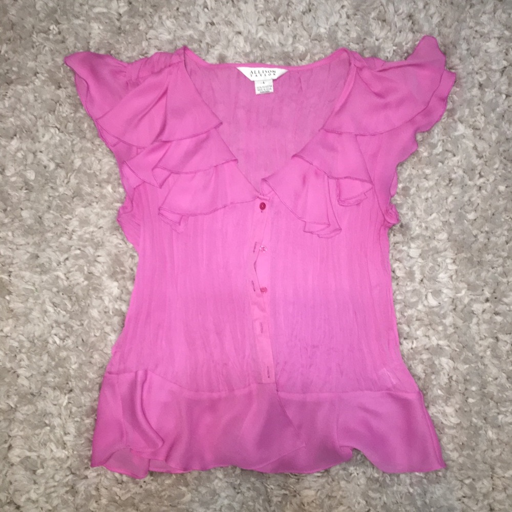 Pink Allison Taylor flowy blouse SIZE L